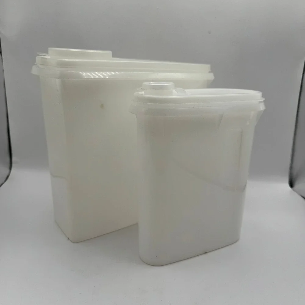 Tupperware Modular Mates Storage Containers Set‎ 2 Sheer White Pour Spout Lids